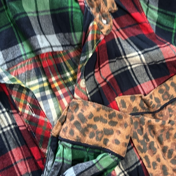 American Eagle aerie cheetah print plaid button up shirt small - Picture 3 of 3